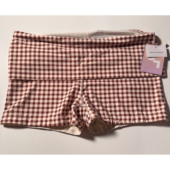 JoyLab Pants - JoyLab Brown Gingham Low-Rise 3" Inseam Moisture Wicking Athletic Shorts Large